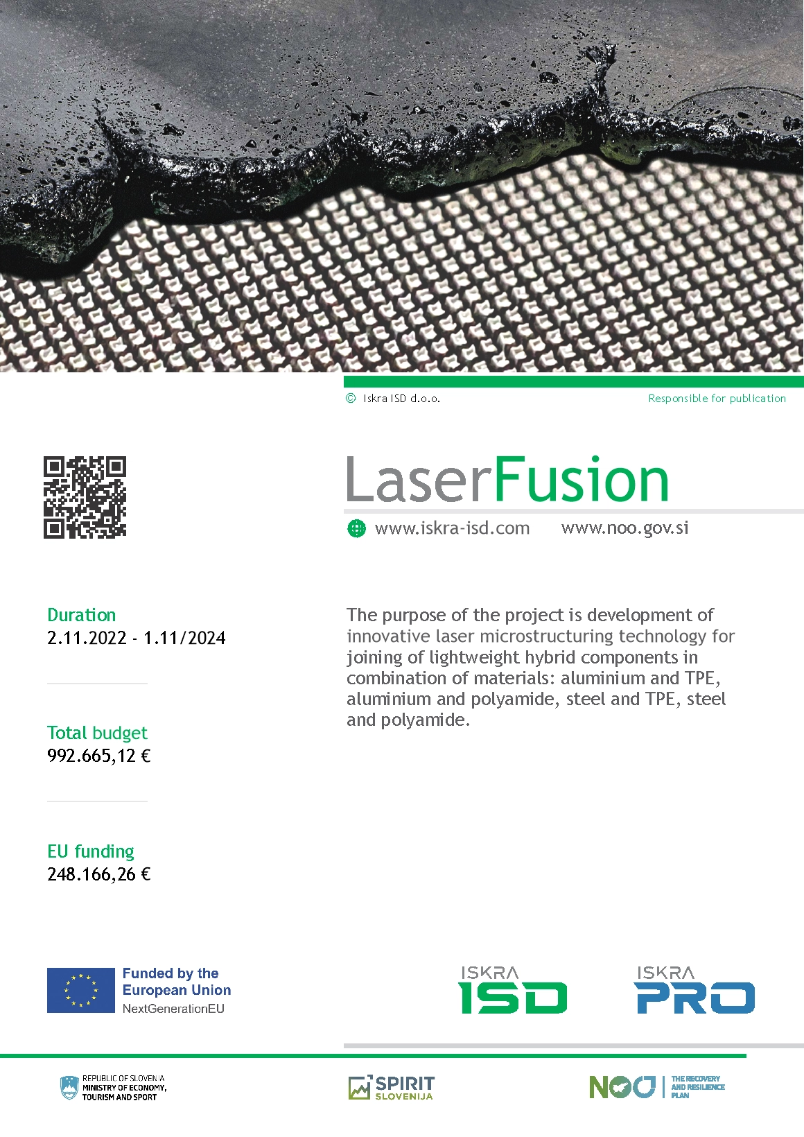 LaserFusion - EU project by Iskra ISD and Iskra PRO